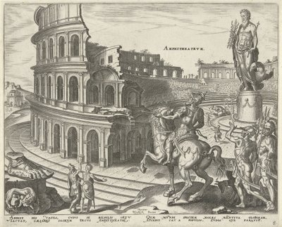 Colosseum Rómában Amfiteátrum (cím a tárgyon) A világ nyolc csodája. (sorozat címe) alkotó: Philips Galle