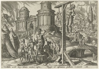 Ai királyát felakasztják The Days of Doom of the Jewish People (sorozat címe) alkotó: Philips Galle