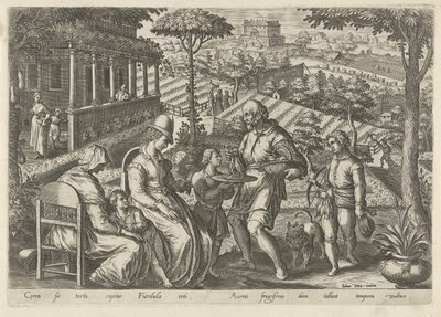 Jacht op de grasmus Jachttaferelen (sorozat címe) Amelyben mindenféle vadászat, madártartás és horgászat (sorozat címe) alkotó: Philips Galle