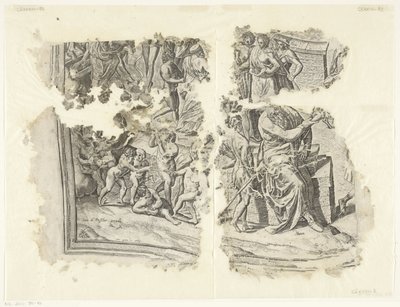 Cebes jelenetének nyomatának bal alsó sarka Tabula Cebetis Carta Vitae (eredeti cím) alkotó: Philips Galle
