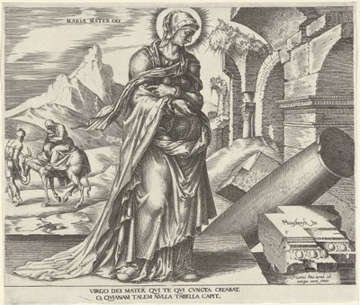 Mary Maria Mater Dei (cím a tárgyon) Nyolc híres nő az Ó- és Újszövetségből (sorozat címe) alkotó: Philips Galle