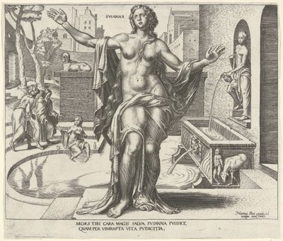 Susanna Svsanna (cím a tárgyon) Nyolc híres nő az Ó- és Újszövetségből (sorozat címe) alkotó: Philips Galle