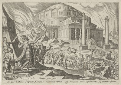 Jeruzsálem elpusztítása Titus császár által The Days of Doom of the Jewish People (sorozat címe) alkotó: Philips Galle