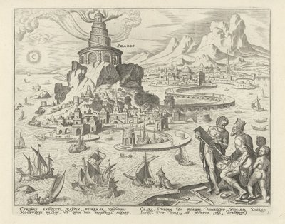 Alexandriai világítótorony Pharos (cím a tárgyon) A világ nyolc csodája (sorozat címe) alkotó: Philips Galle