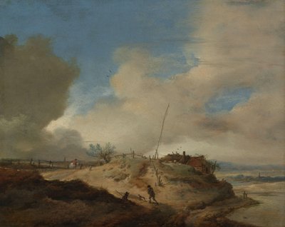 Dűne táj jelzőoszloppal alkotó: Philips Wouwerman