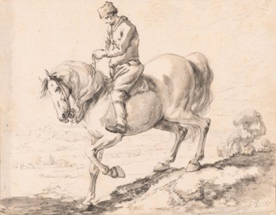 Egy lovas átkel a lovával egy patakon alkotó: Philips Wouwerman