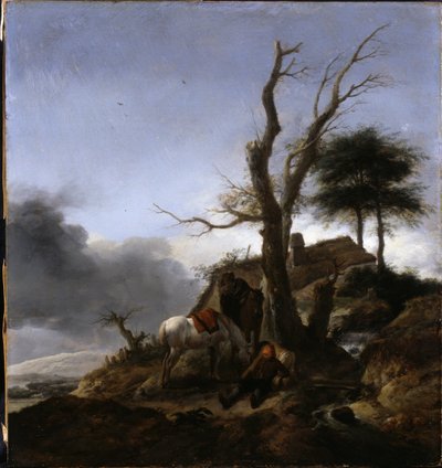 Az utazók megállása alkotó: Philips Wouwerman