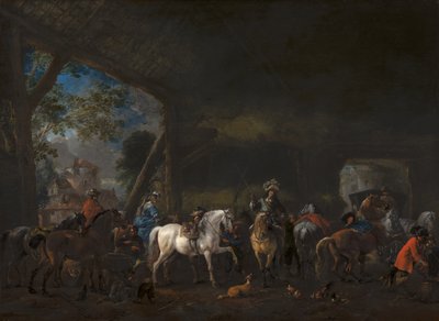 Érkezés az istállóhoz alkotó: Philips Wouwerman