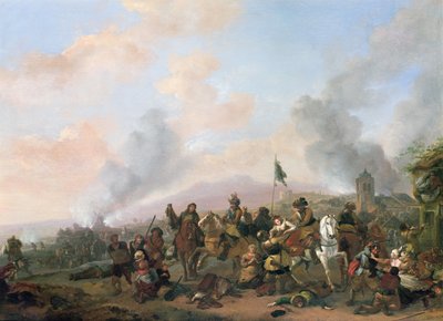 Egy falu kifosztása alkotó: Philips Wouwerman