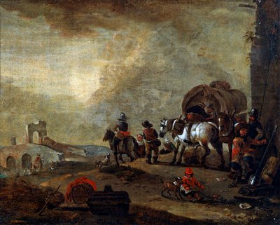 Utazók az úton, 17. század alkotó: Philips Wouwerman