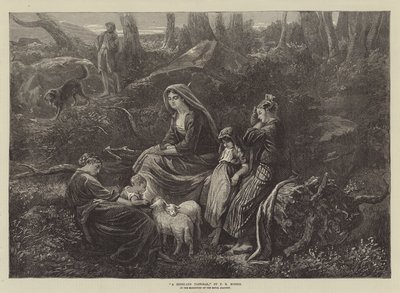 A Highland Pastoral, a Királyi Akadémia kiállításán alkotó: Phillip Richard Morris