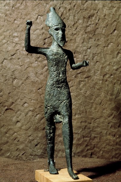 Fönícia: istenfigura bronzból. Találja meg a tengerben Selinunte (Selinonte) közelében, Szicíliában. Kr.e. 14-13. Palermo, Nemzeti Régészeti Múzeum alkotó: Phoenician