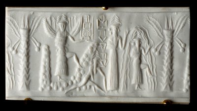 Föníciai civilizáció: a vízisten azt mondja, hogy „a tavasz születése” pecsét. Kr.e. 2200. Tellótól. Párizsi Louvre Múzeum alkotó: Phoenician Phoenician