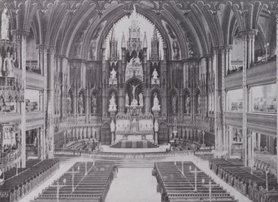 Belső Notre Dame-székesegyház, Montreal (f/w fotó) alkotó: Photographer Canadian