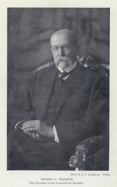 Csehszlovákia: Thomas G Masaryk, a Csehszlovák Köztársaság első elnöke (f/w fotó) alkotó: Photographer Czech