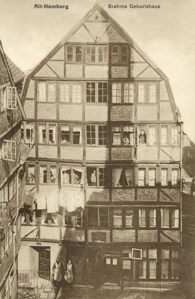 Johannes Brahms szülőhelye, Hamburg, Németország (f/w fotó) alkotó: Photographer German
