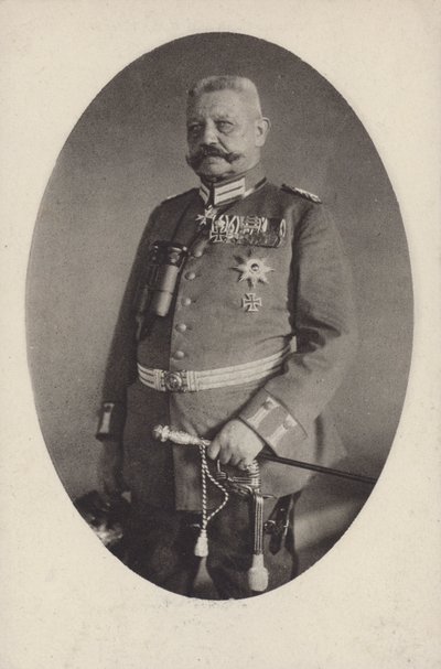 Paul von Hindenburg tábornagy, a német hadsereg parancsnoka az első világháborúban (f/w fotó) alkotó: Photographer German