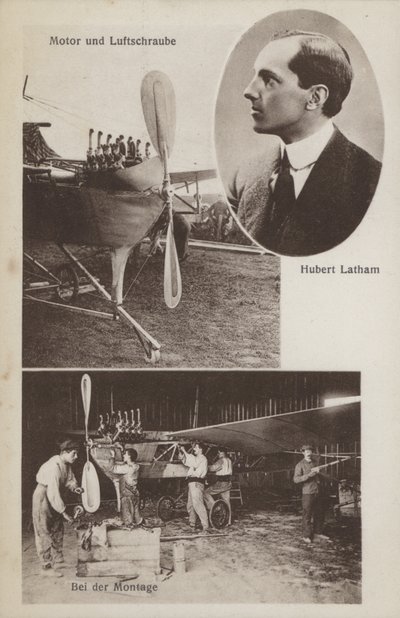 Hubert Latham francia pilóta és repülőgépe (f/w fotó) alkotó: Photographer German