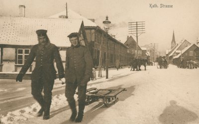 Jelgava német megszállása Lettországban az első világháború alatt (f/w fotó) alkotó: Photographer German