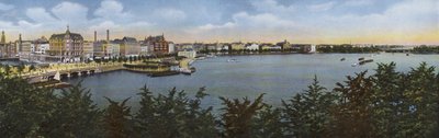 Hamburg: Panoráma a régi és az új Jungfernstiegről (fotó) alkotó: Photographer German