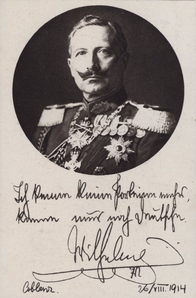 II. Vilmos német császár, első világháborús propaganda képeslap (f/w fotó) alkotó: Photographer German