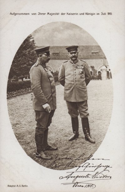 Vilmos császár és Paul von Hindenburg tábornagy, a német hadsereg parancsnoka, Posen, I. világháború alkotó: Photographer German