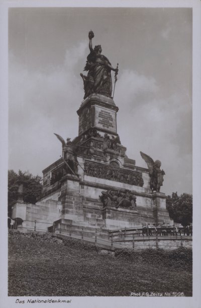 Nationaldenkmal, Németország egyesülésének emlékműve, Rudesheim am Rhein, Hesse (f/w fotó) alkotó: Photographer German