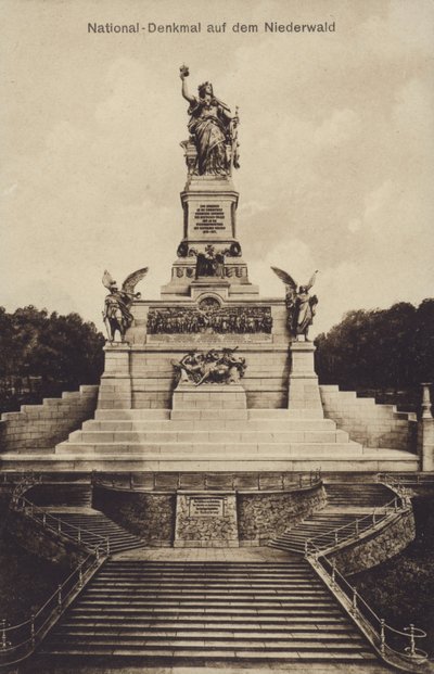 Nationaldenkmal, Németország egyesülésének emlékműve, Rudesheim am Rhein, Hesse (f/w fotó) alkotó: Photographer German