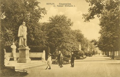 Siegesallee és I. Vilmos császár szobra, Berlin (f/w fotó) alkotó: Photographer German