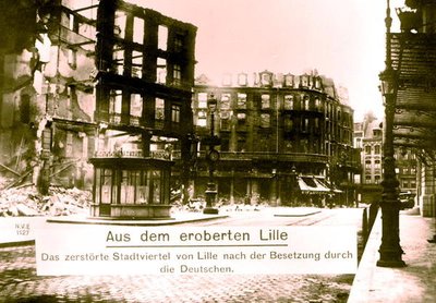 Lille elpusztult városa, miután a német csapatok elfoglalták, 1914. október (f/w fotó) alkotó: Photographer German
