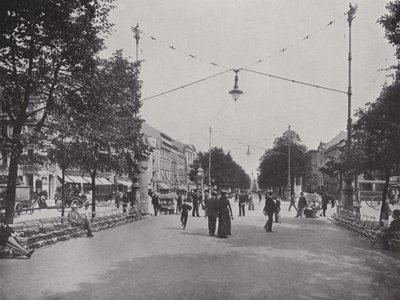 Unter Den Linden, Mittellallee és Nagy Frigyes emlékművének kilátása (f/w fotó) alkotó: Photographer German
