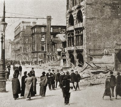 Dublin a húsvéti felkelés után, 1916. április (f/w fotó) alkotó: Photographer Irish