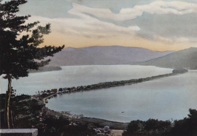 Japán, 1912 körül: Amano-Hashidate Japán három legismertebb jelenete egyike; Körülbelül 80 mérföldre Kiotótól (fotó) alkotó: Photographer Japanese