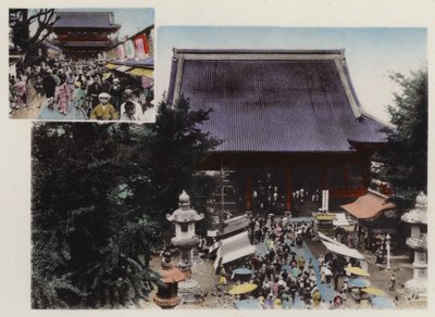 Japán, 1912 körül: Kwannon-templom és földi, valamint különféle bemutatók az Asakusa Parkban, Tokióban (fotó) alkotó: Photographer Japanese