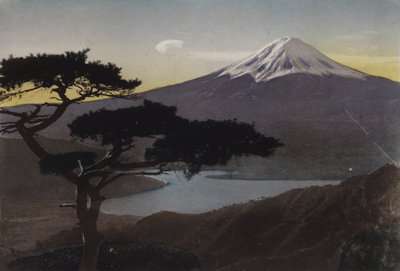 Japán, 1912 körül: Fudzsi-hegy a Misaka-hágóból (fotó) alkotó: Photographer Japanese