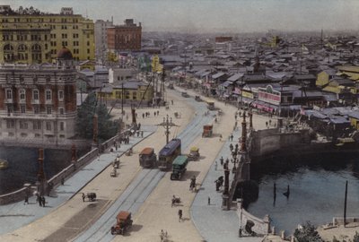 Japán, 1912 körül: Nihonbashi utca, Tokió (fotó) alkotó: Photographer Japanese
