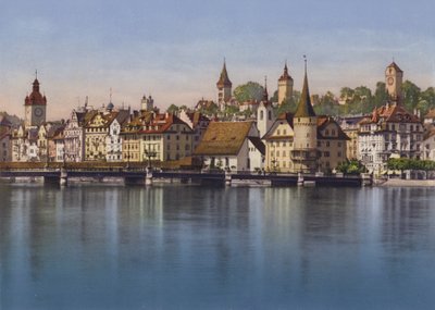 Régi Luzern, Seebrucke és Musegg (színes fotó) alkotó: Photographer Swiss
