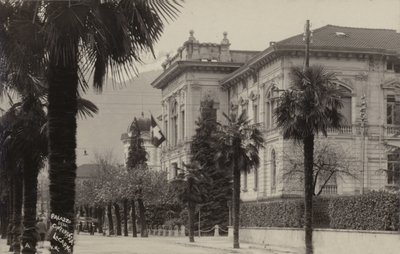 Konferenciapalota, ahol 1925-ben aláírták a locarnói szerződést (fekete-fehér fotó) alkotó: Photographer Swiss