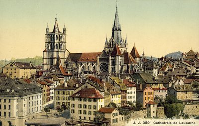 Lausanne-i katedrális (színes fotó) alkotó: Photographer Swiss