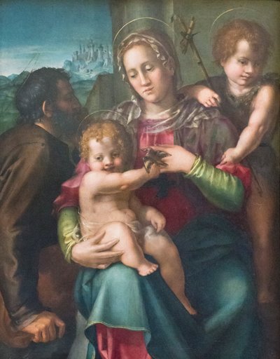Szent család a fiatal Keresztelő Szent Jánossal alkotó: Pier Francesco Foschi