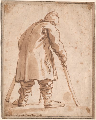 Egy férfi karikatúrája, akit Pietro da Cortonának mondanak alkotó: Pier Francesco Mola