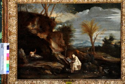 Táj két karthauzi szerzetessel (olaj, vászon) alkotó: Pier Francesco Mola