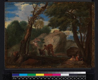 Táj mitológiai alakokkal, 1666 előtt alkotó: Pier Francesco Mola
