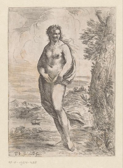 Meztelen nő a tájban alkotó: Pier Francesco Mola