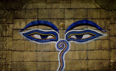 Részlet a Swayambhunath templomról Katmanduban, a Katmandu-völgyben (UNESCO világörökségi lista alkotó: Blaise Nicolas Le Sueur