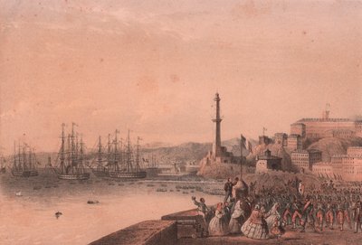 Francia csapatok partraszállása Genovában, Liguriában alkotó: Blaise Nicolas Le Sueur