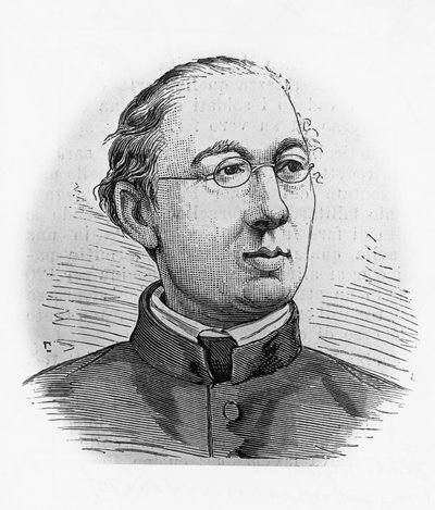 Joseph Hergenroether (1824-1890), német történész és bíboros, valamint a Vatikáni Levéltár első bíboros-prefektusának portréja, metszet alkotó: Blaise Nicolas Le Sueur