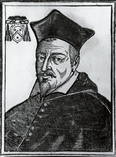 Pierre de Berulle (1575-1629), francia katolikus teológus és bíboros portréja, nyomat alkotó: Blaise Nicolas Le Sueur