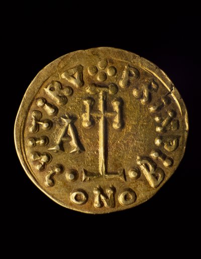 Arechi herceg Solidusa, hátlap, lombard érmék, 8. század alkotó: Blaise Nicolas Le Sueur