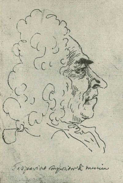 Francesco Gasparini (Pier Leone Ghezzi által) Rom, Bibl Vat - Codici Ottoboniani latini 3113, fol8 alkotó: Pier Leone Ghezzi